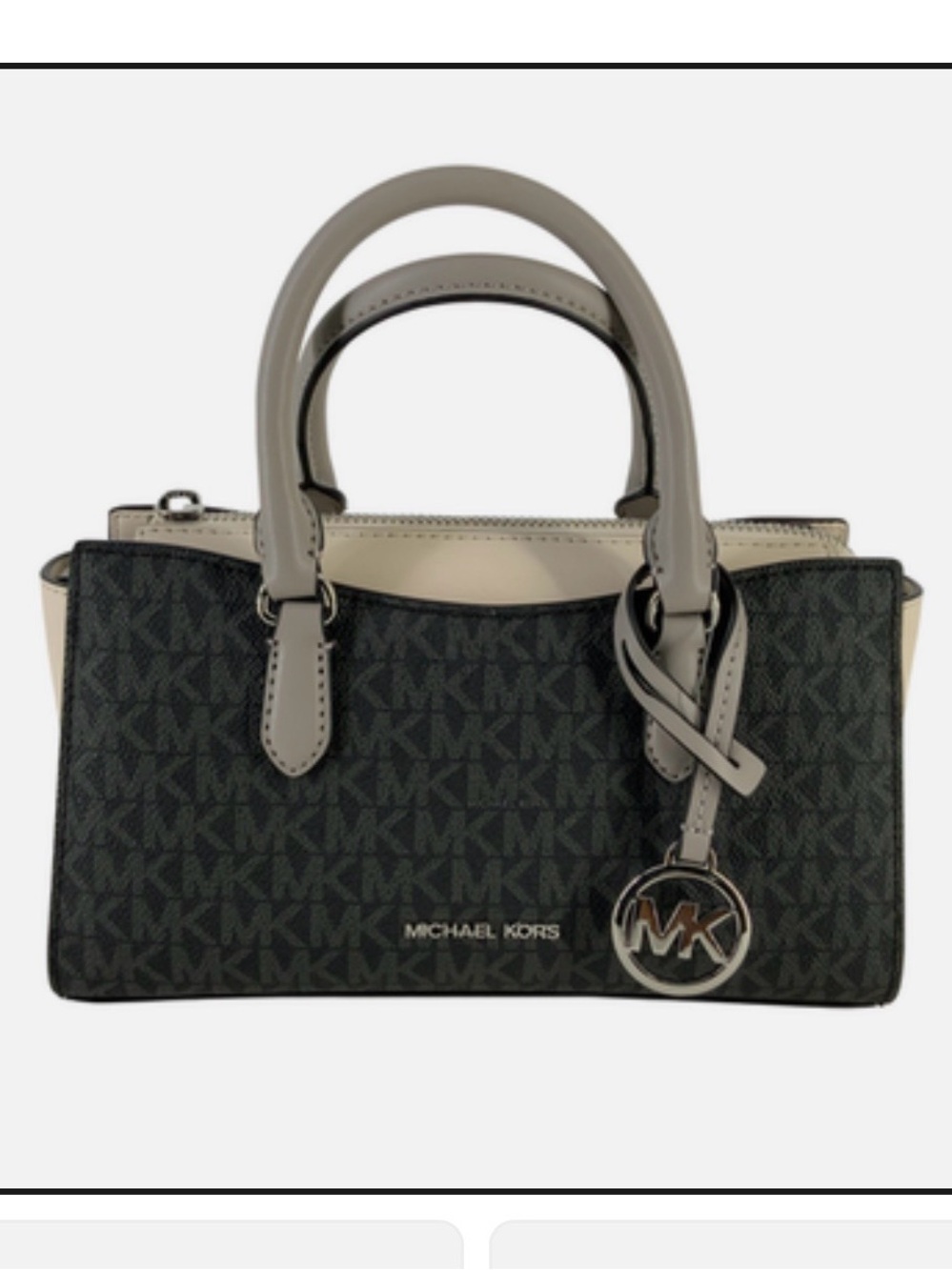 Michael Kors Black and Taupe Color black Signature Satchel